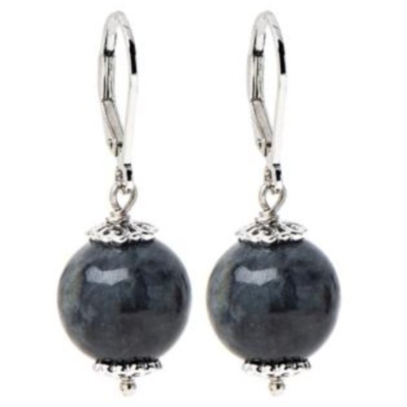 Jewelry - Sterling Silver Charcoal Drop Leverback Earrings